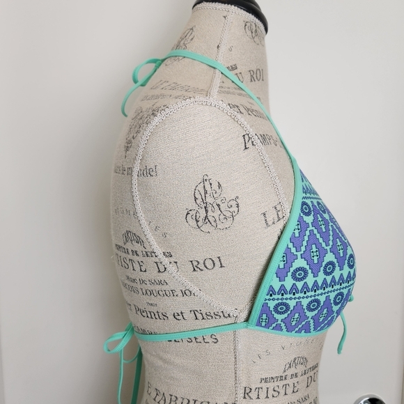 Aztec Triangle String Bikini Top - Picture 3 of 11